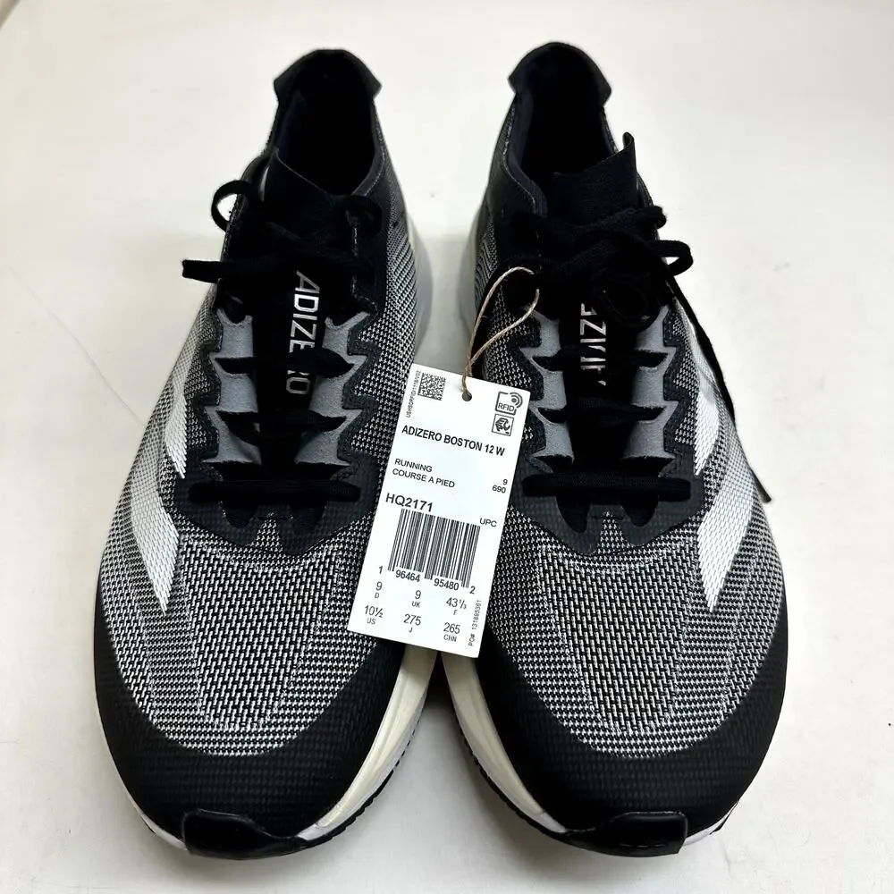 NWT Women's Adizero Boston 12 Running Shoes Core Black/Cloud White/Carbon 10.5